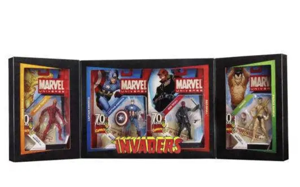 Hasbro Marvel Classified The Invaders Human Torch Captain America Red Skull Namor SDCC Exclusive 4 Inch Action Figure 4-Pack