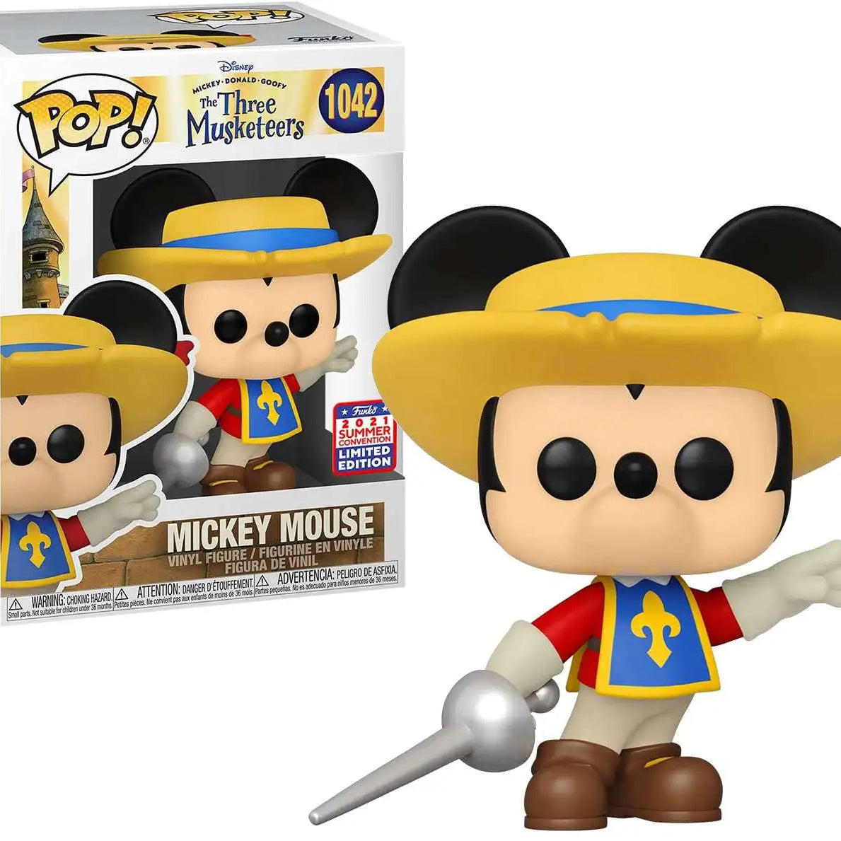 Funko Pop! Disney The T Musketeers Mickey Mouse #1042 2021 Summer Convention Limited Edition Exclusive