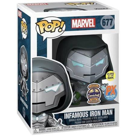 Funko Pop! Marvel Infamous Iron Man #677 PX Previews Exclusive Glow In The Dark Halloween ComicFest October 31 2020
