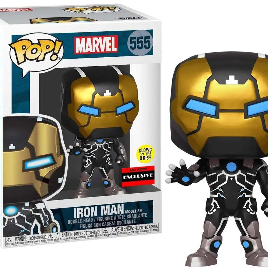 Funko Pop! Marvel Iron Man Model 39 #555 AAA Anime Exclusive Glow In The Dark