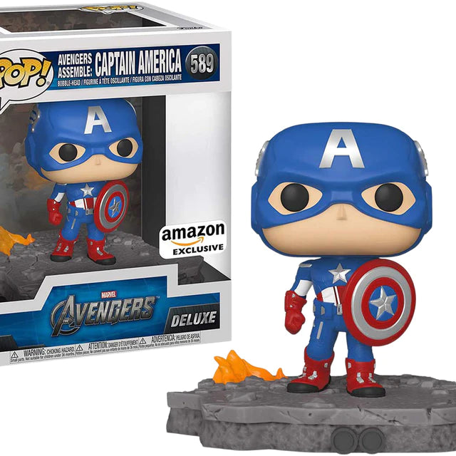 Funko Pop! Marvel Deluxe Avengers - Avengers Assemble: Captain America #589 Amazon Exclusive