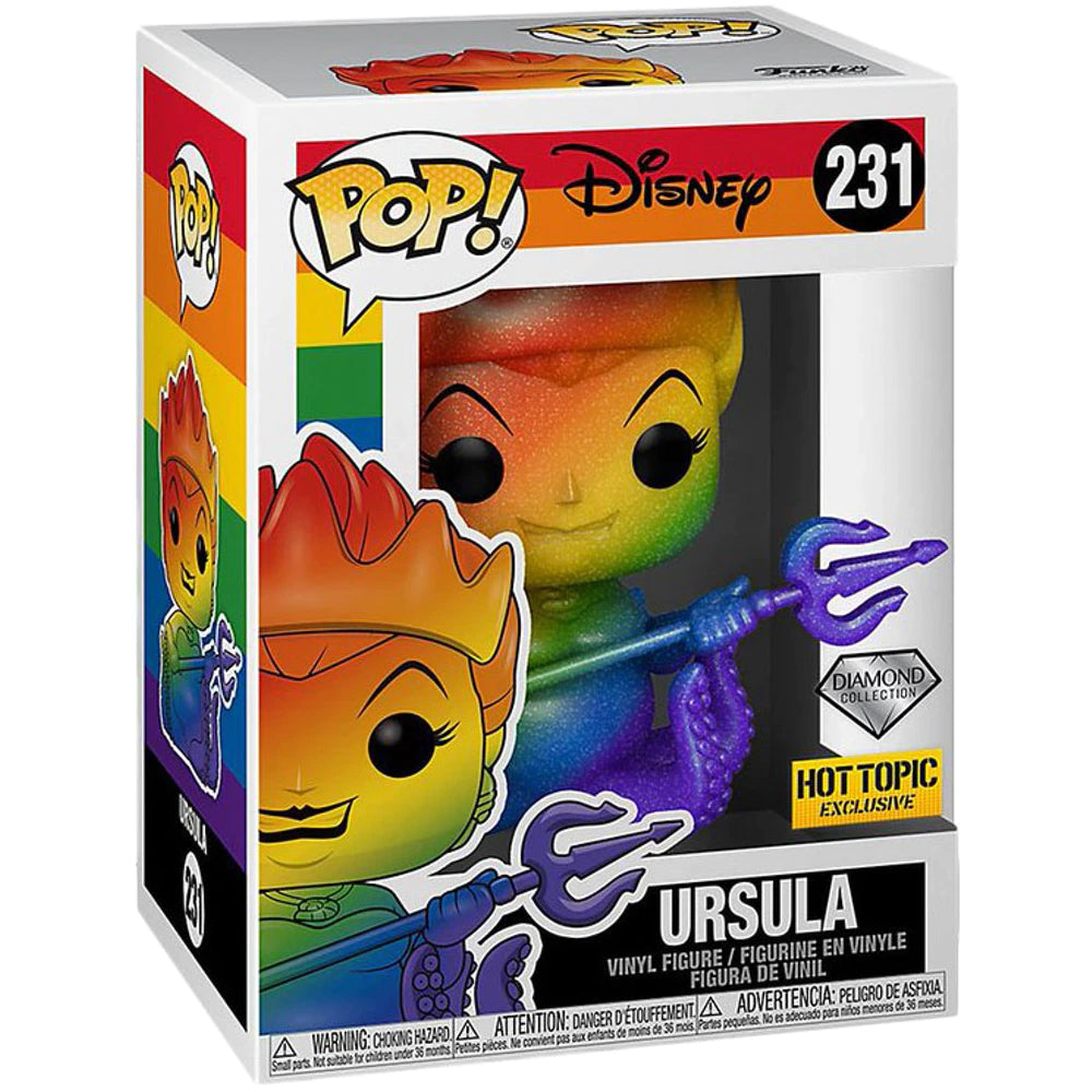 Funko Pop! Disney The Little Mermaid Ursula #231 Hot Topic Exclusive Diamond Collection Rainbow Pride