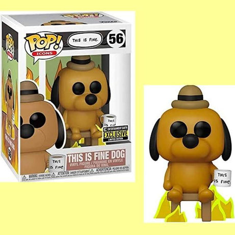 Funko Pop! Icons This Is Fine - This Is Fine Dog #56 Entertainment Earth Exclusive