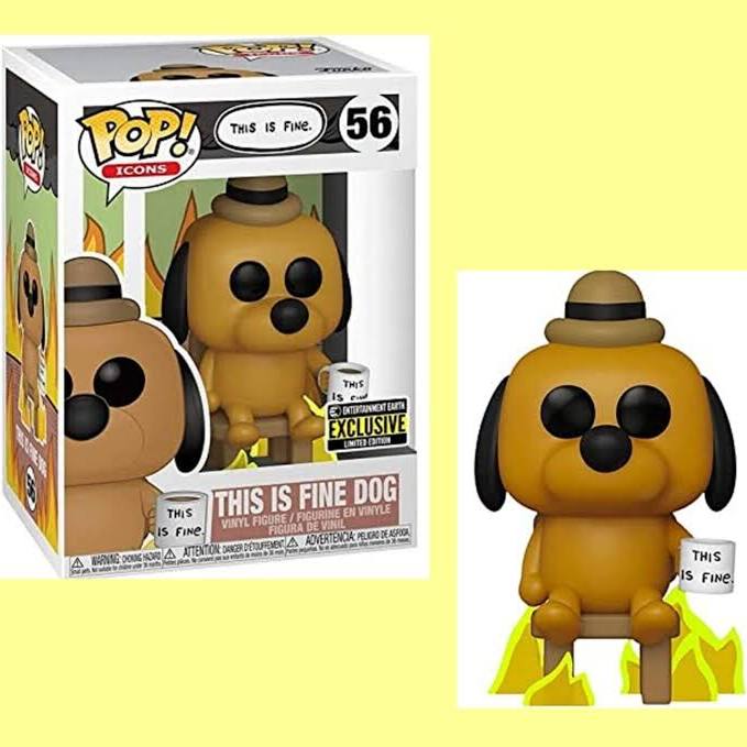 Funko Pop! Icons This Is Fine - This Is Fine Dog #56 Entertainment Earth Exclusive