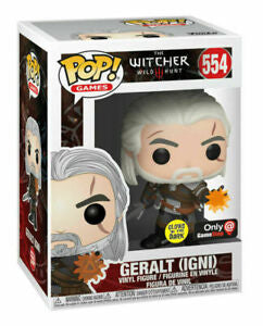 Funko Pop! Games The Witcher III Wild Hunt Geralt (Igni) #554 GameStop Exclusive Glow In The Dark