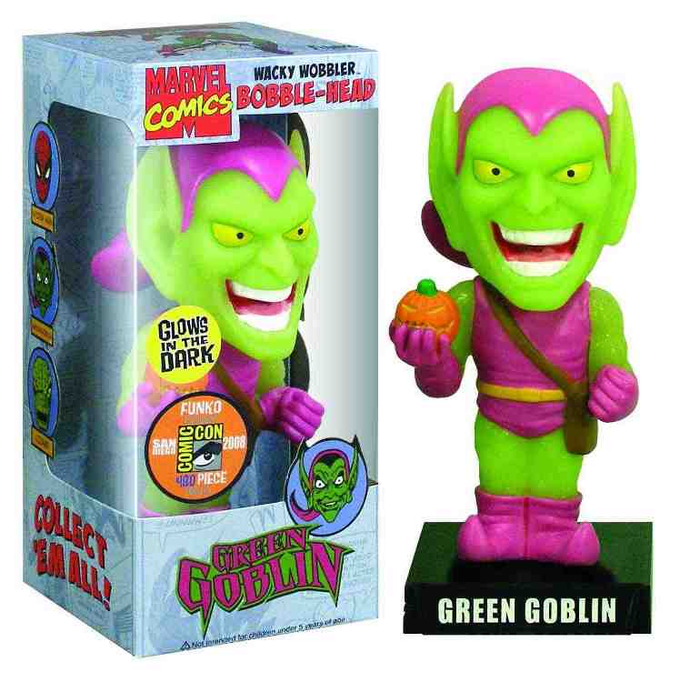 Funko Marvel Comics Wacky Wobbler Bobble-Head Green Goblin SDCC Exclusive Glow In The Dark