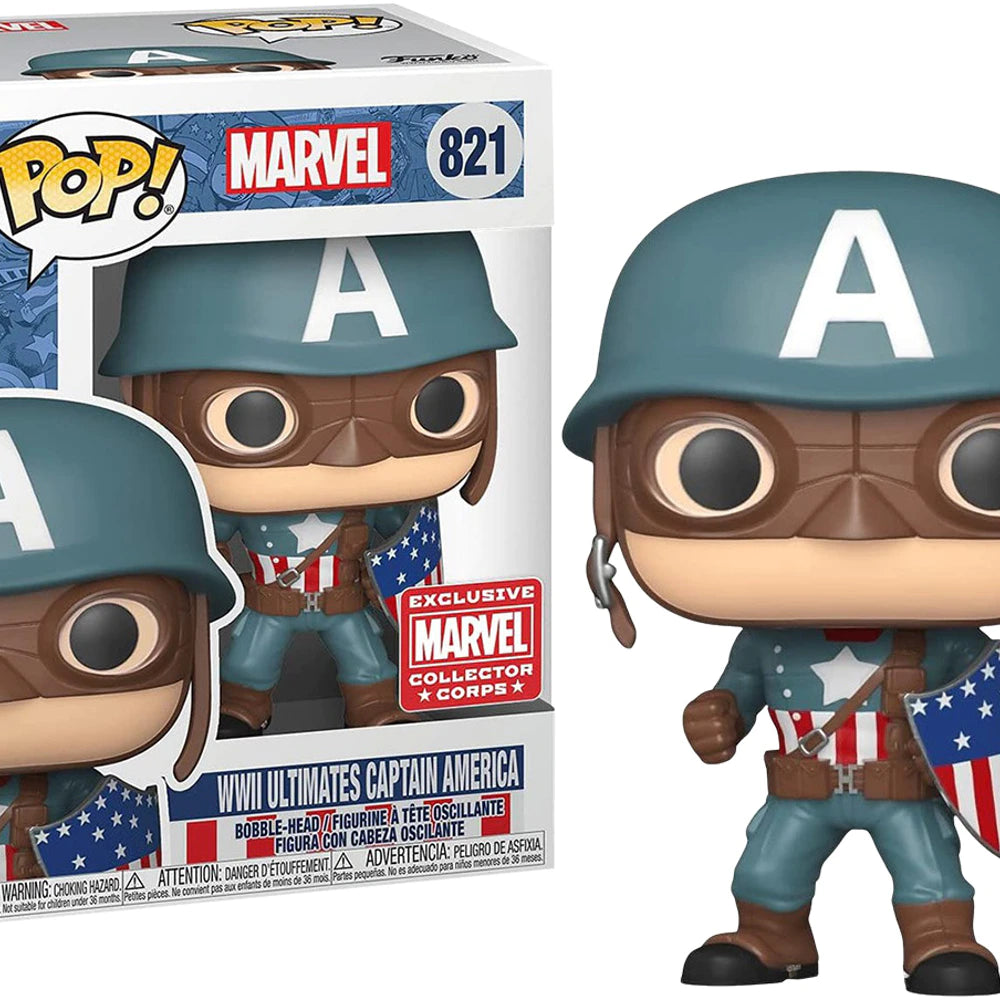 Funko Pop! Marvel WWII Ultimates Captain America #821 Marvel Collector Corps Exclusive